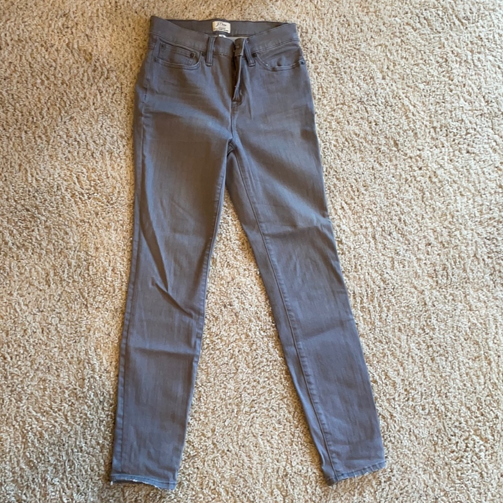 Gray j.crew lookout high rise skinny jeans
